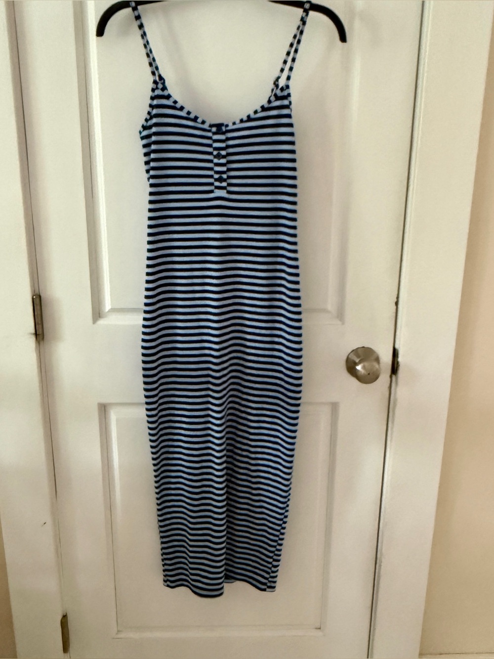 NO BOUNDARIES BLUE STRIPED RIBBED BODYCON DRESS SIZE SMALL